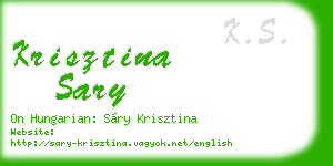 krisztina sary business card